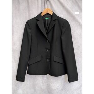 United Colors of Benetton Black Wool Blazer Women US Size 6 UK 10 IT 42